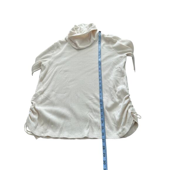 J. Jill Basic Relaxed Casual Ivory Waffle Knit Cowl Neck Long Sleeve Top Size XL - Picture 13 of 13